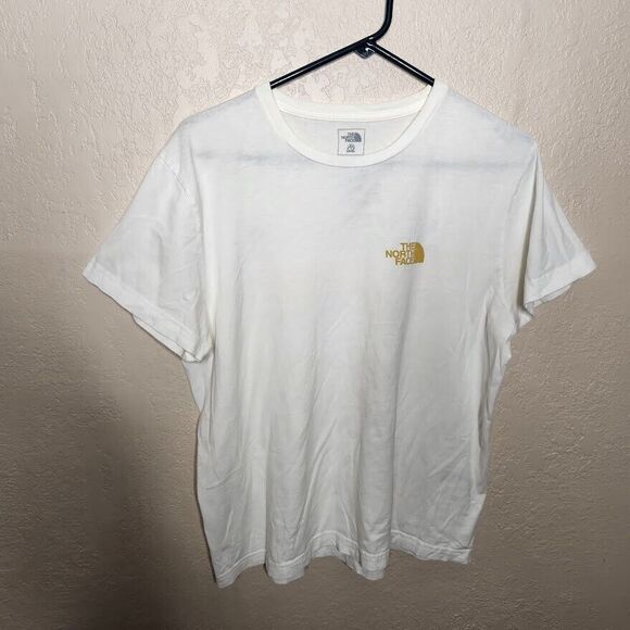 The North Face T-Shirt Men's Medium White 100% Cotton Crew Neck Short Sleeve - Picture 1 of 6